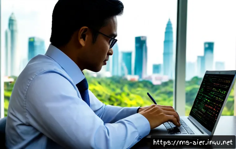 머신러닝과 자연어 처리 기술 - Photorealistic modern Malaysian technology workspace, a Southeast Asian data scientist in modest pro...